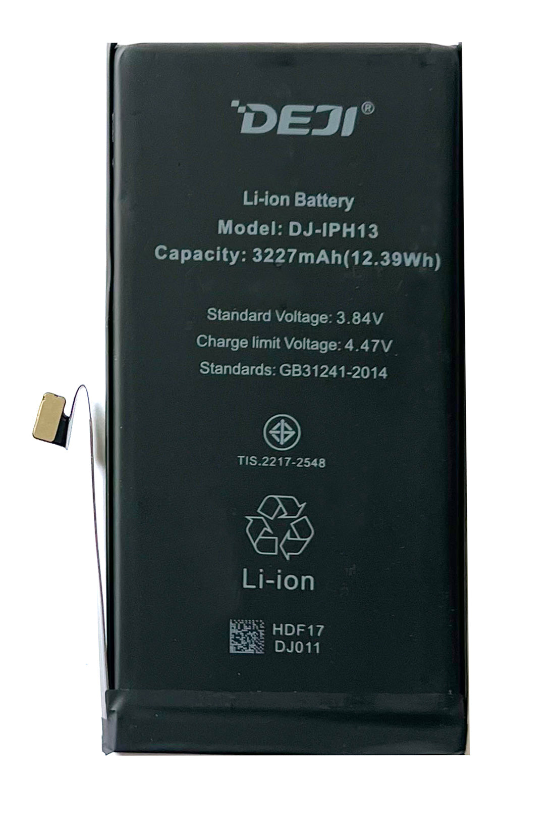 Replacement battery for iPhone 13. DEJI, A2655 (3227mAh). Replacement battery