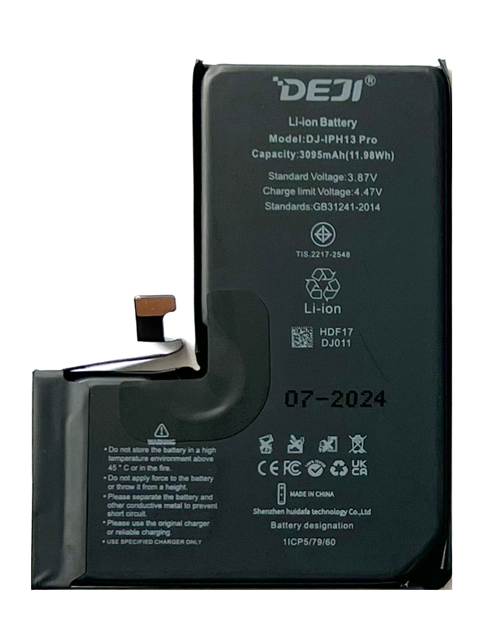 Replacement battery for iPhone 13 Pro. DEJI, A2656, 3095mAh. Replacement battery 13Pro