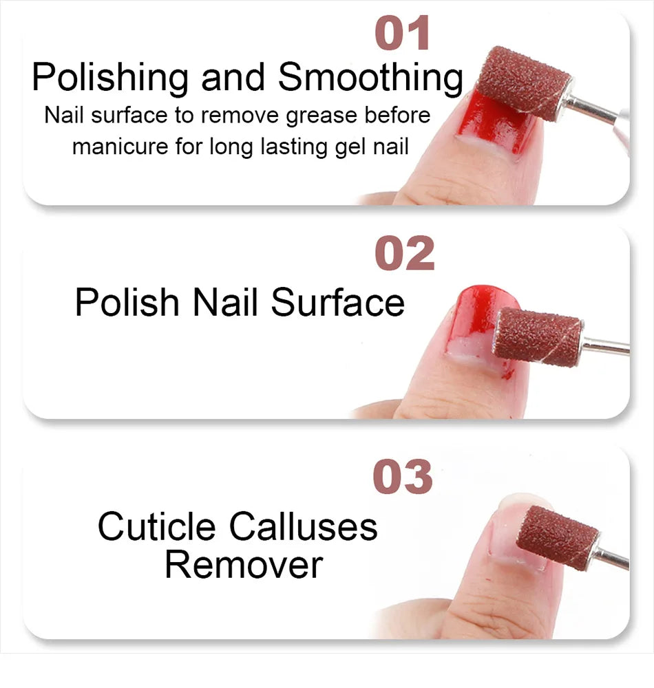 Pack of 10 sanding belts 80 / 120 / 180 / 240 grit. Sanding caps for manicure, nails, etc.