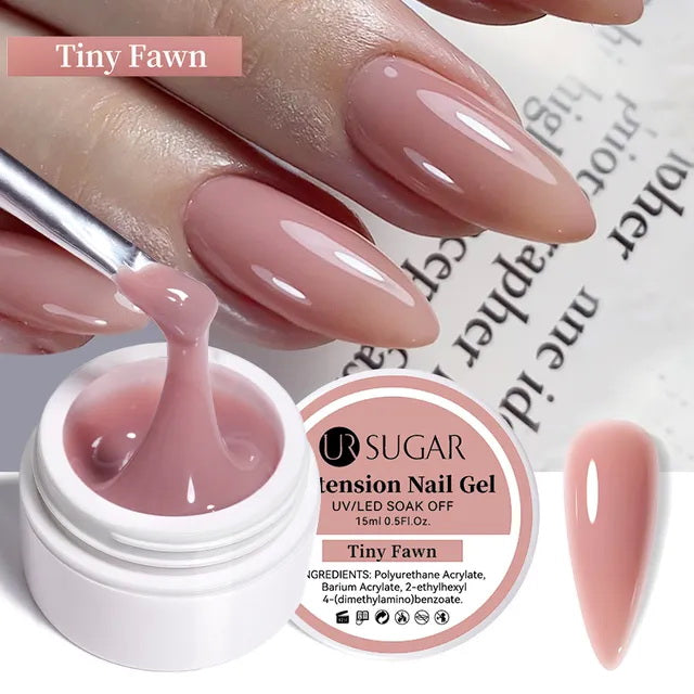 15 ml. Gel d'extension d'ongles UV/LED UR SUGAR. Gel de construction pour ongles, base top coat, starter. Vernis acrylique
