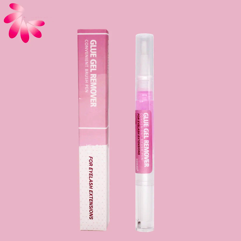 Dissolvant de gel de colle pour extensions de cils. En rose. Dissolvant de gel de colle pour cils. Stylo pinceau. Pinceau pinceau.