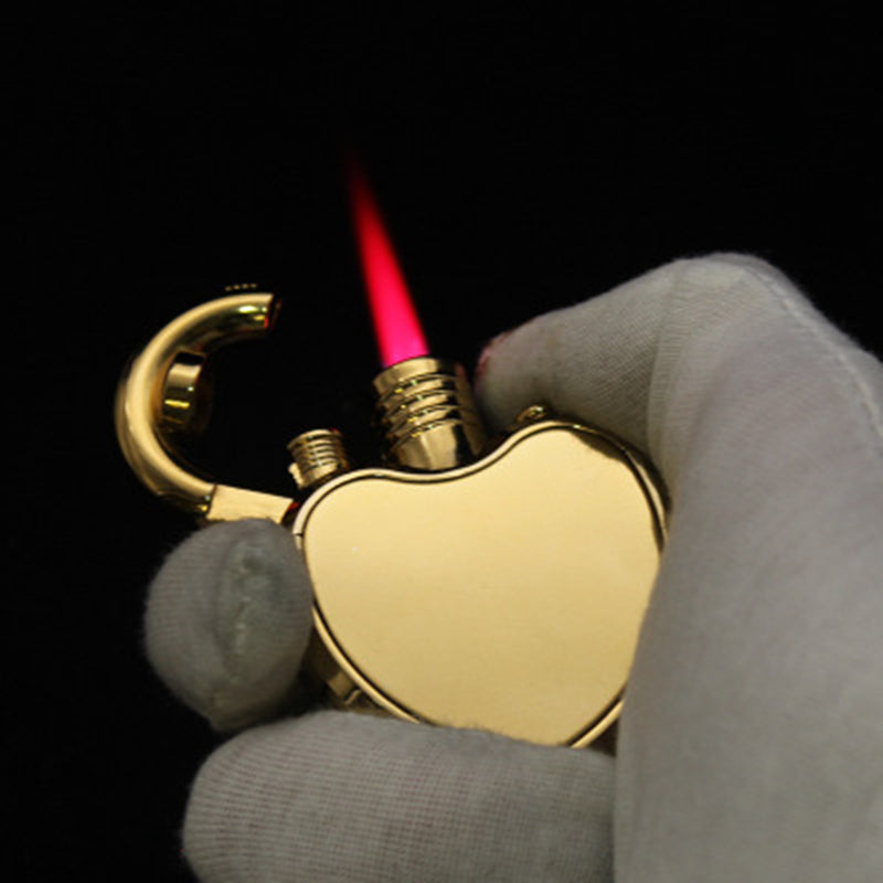 Luxury gas lighter "Heart" style in gold