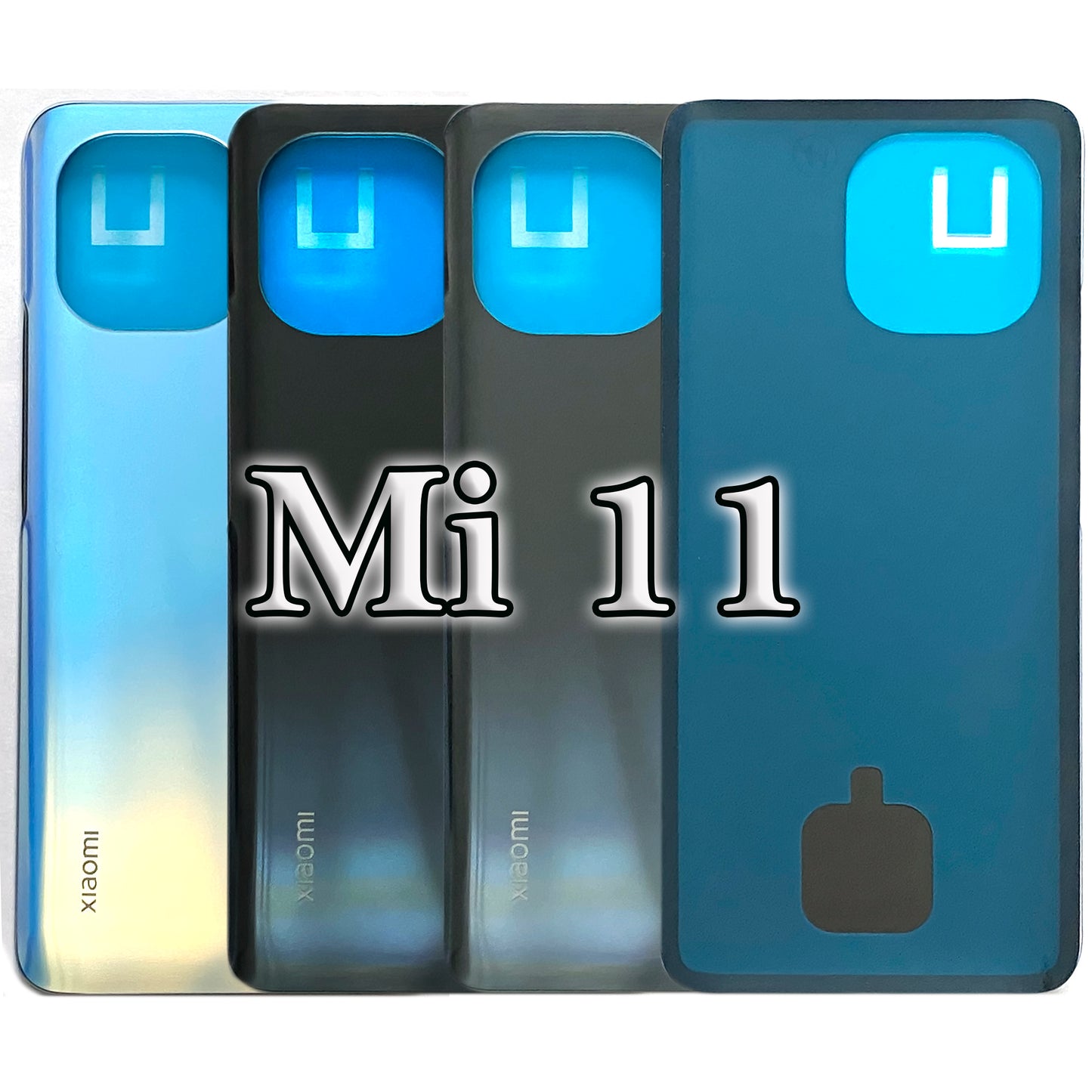 Battery cover for Xiaomi Mi 11. Back cover, rear side, battery compartment cover. Mi11 in grey, black, blue, white.