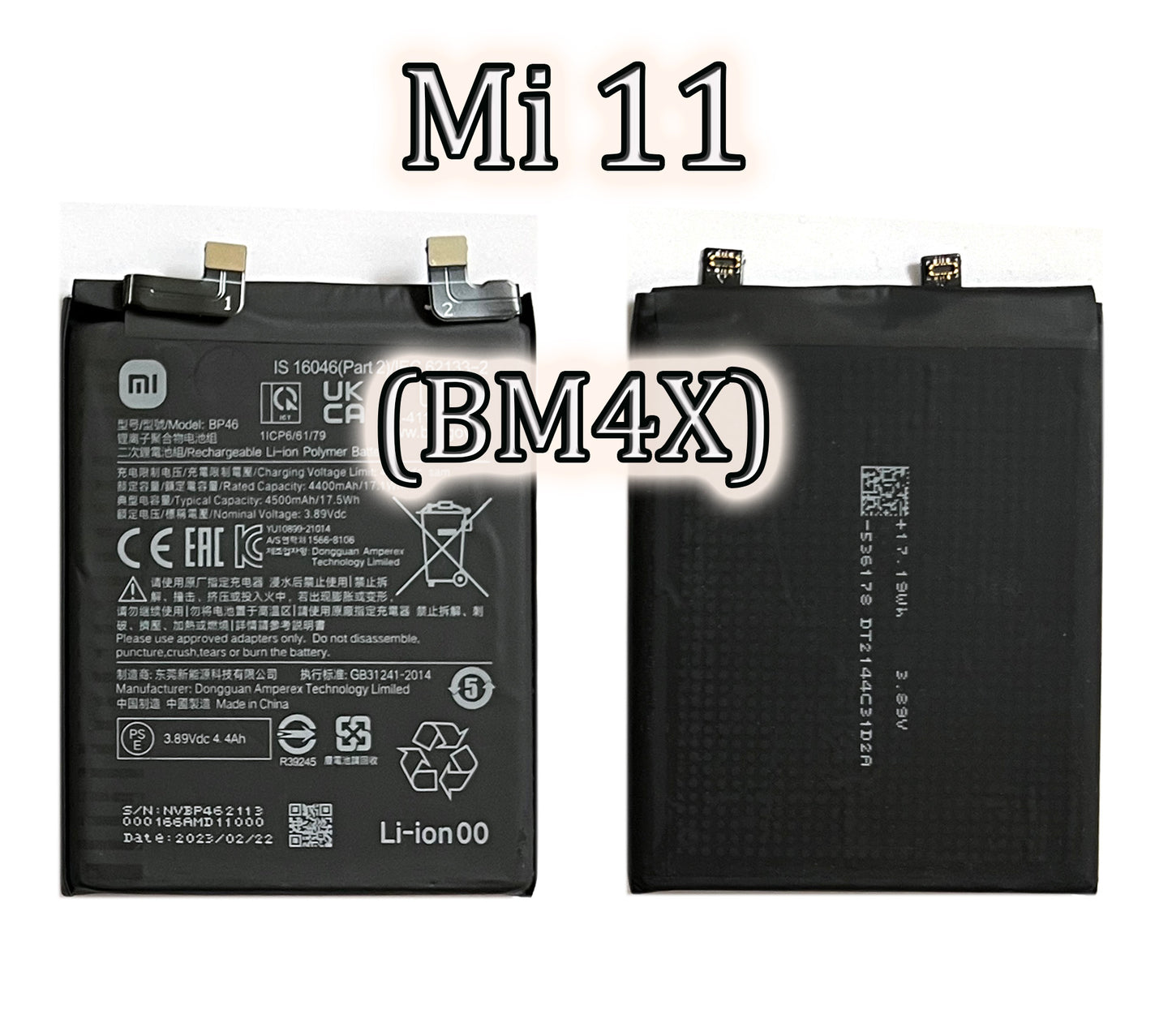 Akku für Xiaomi Mi 11 BM4X 4500mAh. Ersatz Batterie 4X