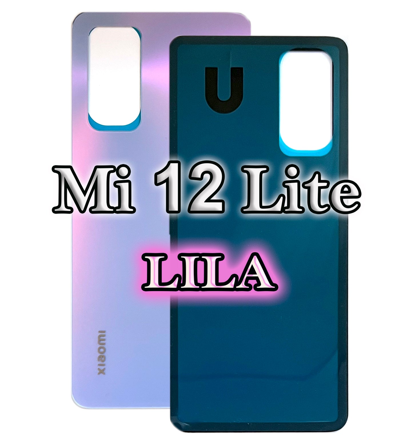 Battery cover for Xiaomi 12 Lite. Back cover, rear, battery compartment cover. Mi 12 Lite in black, green, purple. Mi12Lite