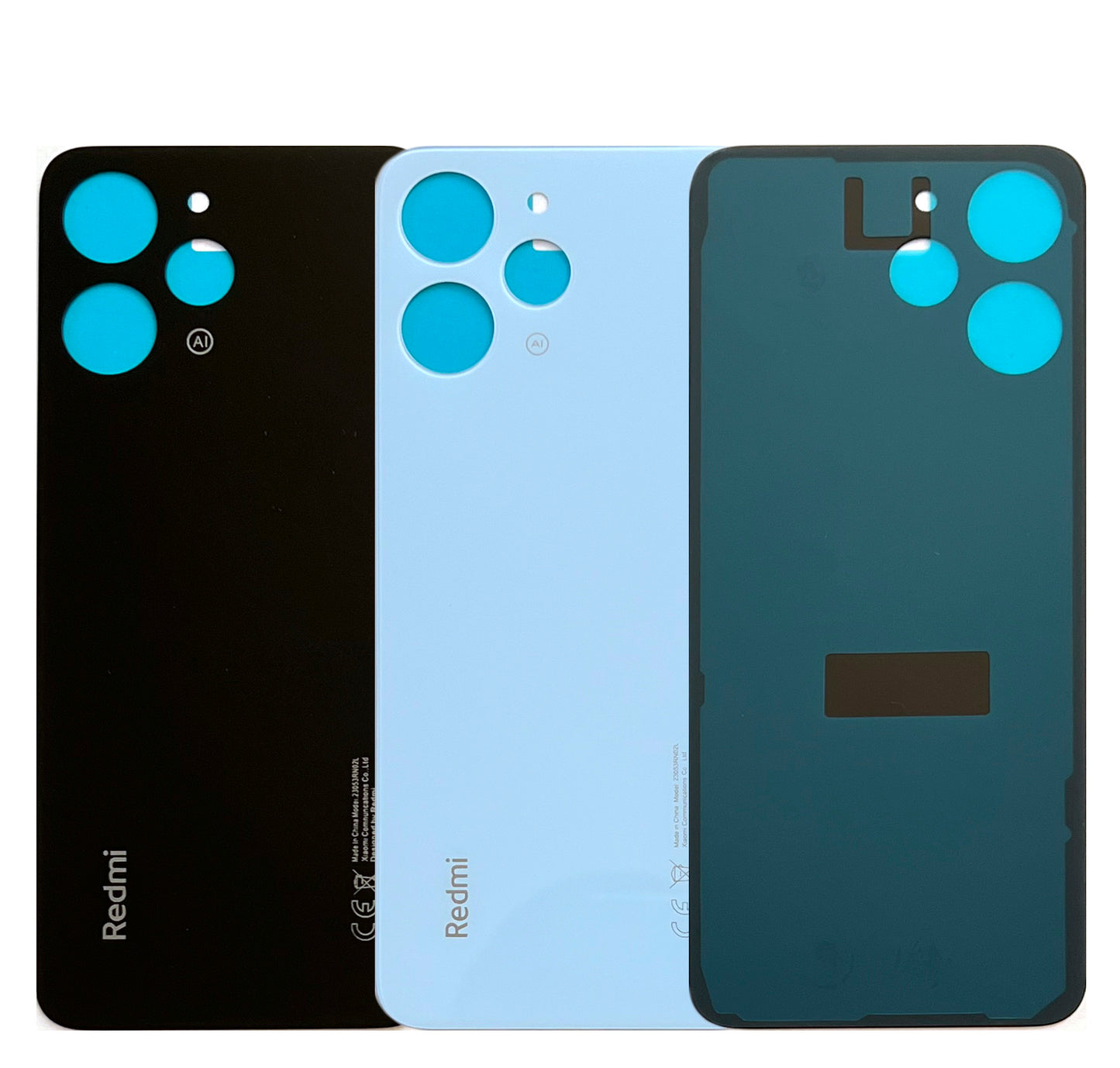 Battery cover for Xiaomi Redmi 12 / Redmi 12C. Back cover, rear, battery compartment cover. 12 / 12C in black, blue.