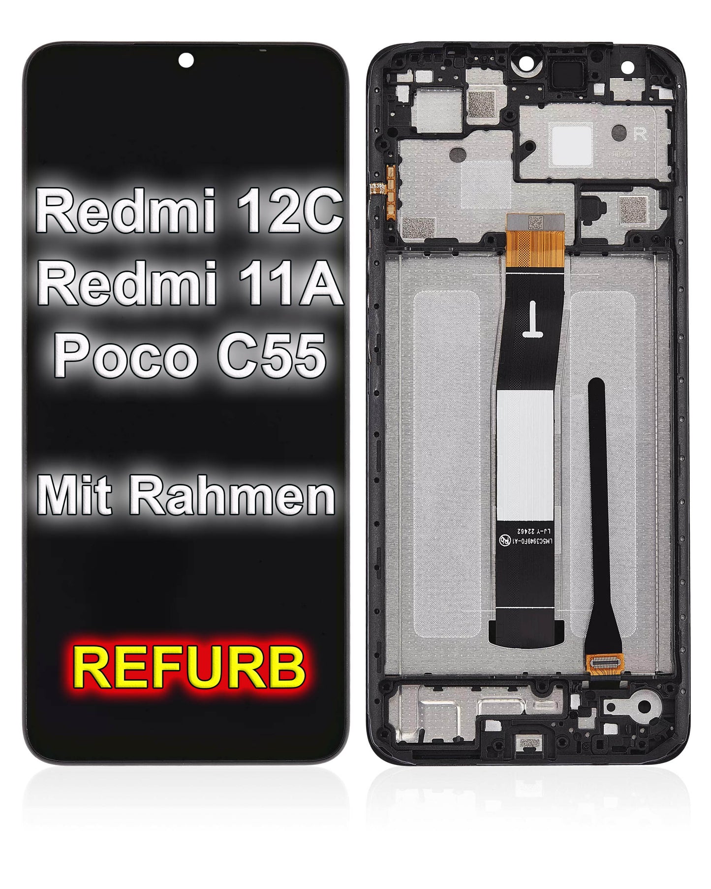 Display for Xiaomi Redmi 12C / Redmi 11A / Poco C55. Replacement screen (original, refurbished).