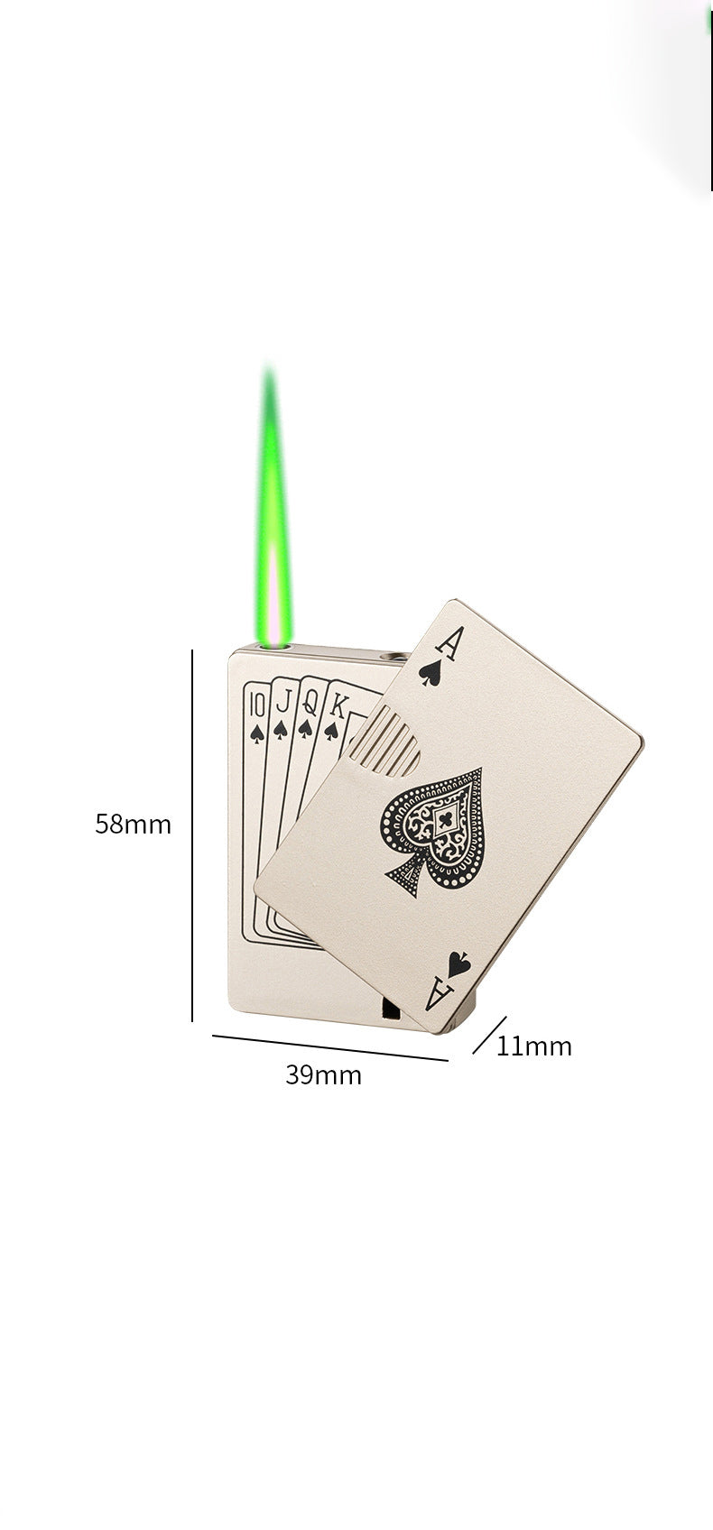 Briquet à gaz de luxe style "Poker" en noir, blanc. Conception de cartes à jouer