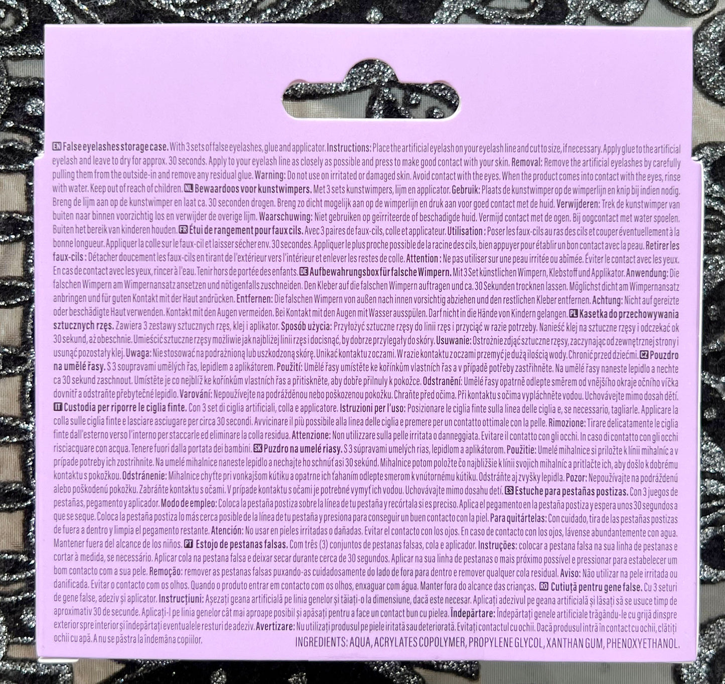 3 Set (6 pieces) False Eyelashes. Artificial eyelashes with glue and applicator