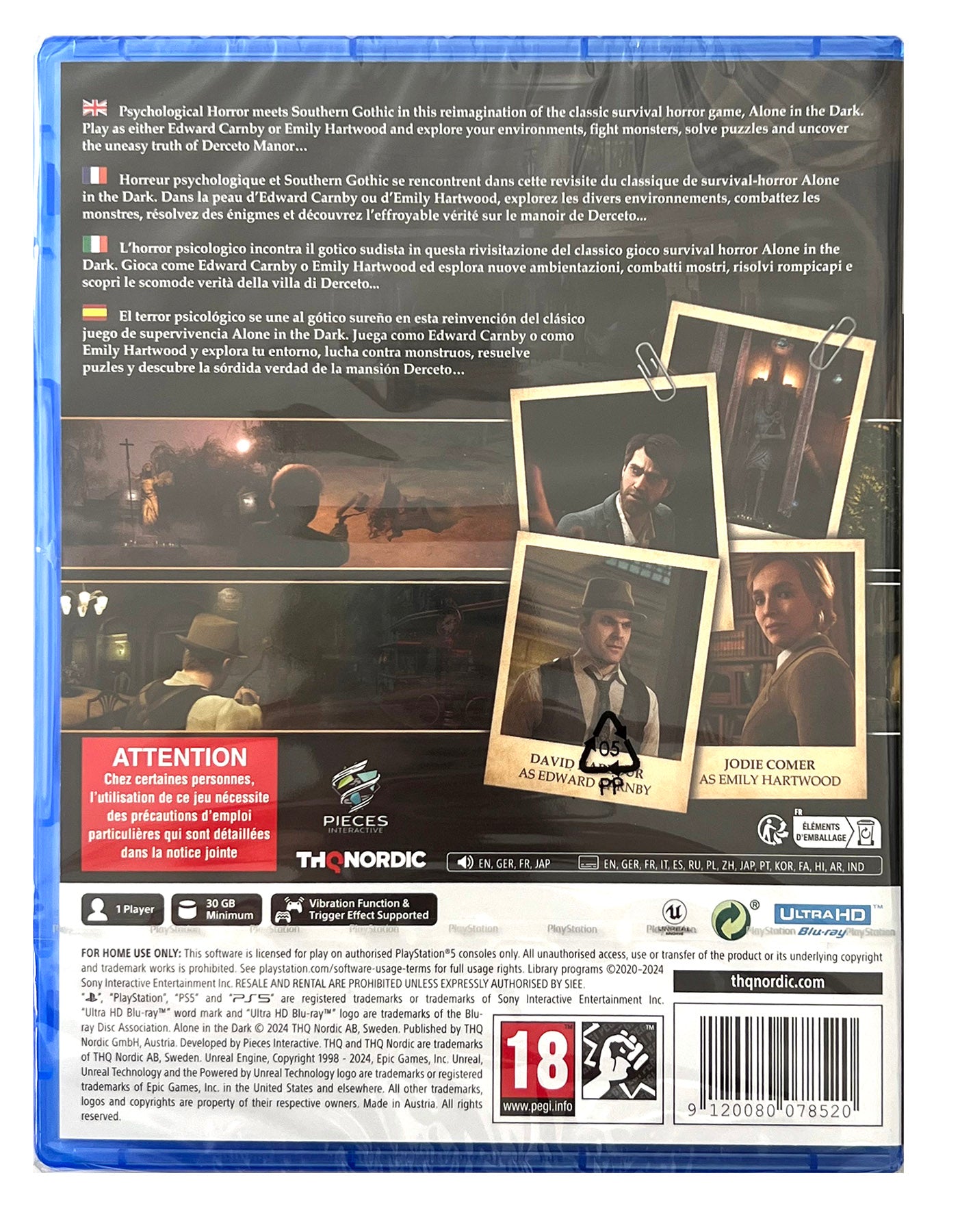 Videospiel für PS5 : Alone in the Dark. 2024. PlayStation 5. Blu-Ray Disk In original Verpackung.