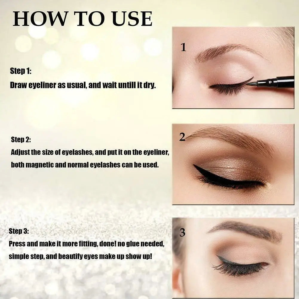 Eyeliner 2 In 1 Selbstklebende für falsche Wimpern. Bleistift, Stick, langlebige Kajal