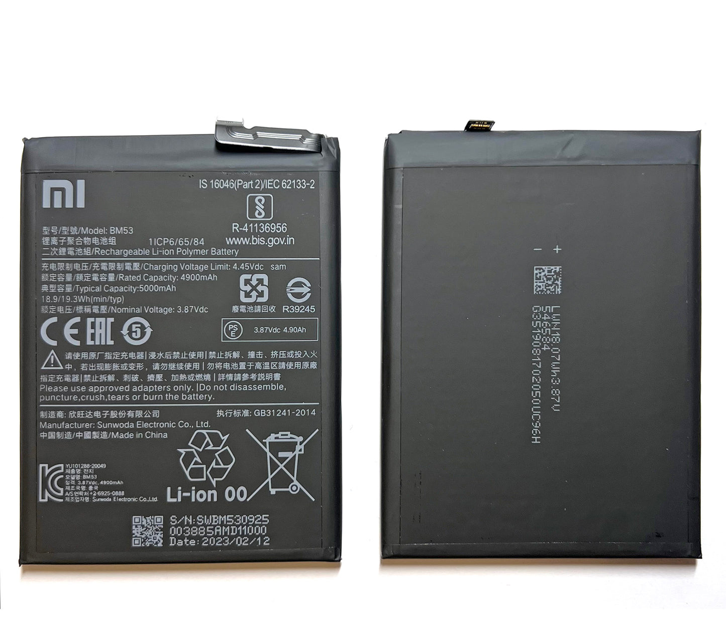 Akku für Xiaomi Mi 10T / 10T PRO BM53 (4900mAh). Ersatz Batterie