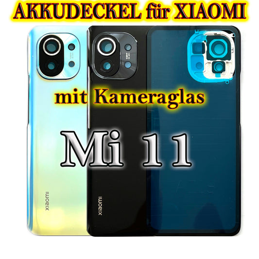 Akkudeckel für Xiaomi Mi 11 mit Kameraglas. Backcover, Rückseite, Akkufachdeckel. Mi11 in grau, schwarz, blau.