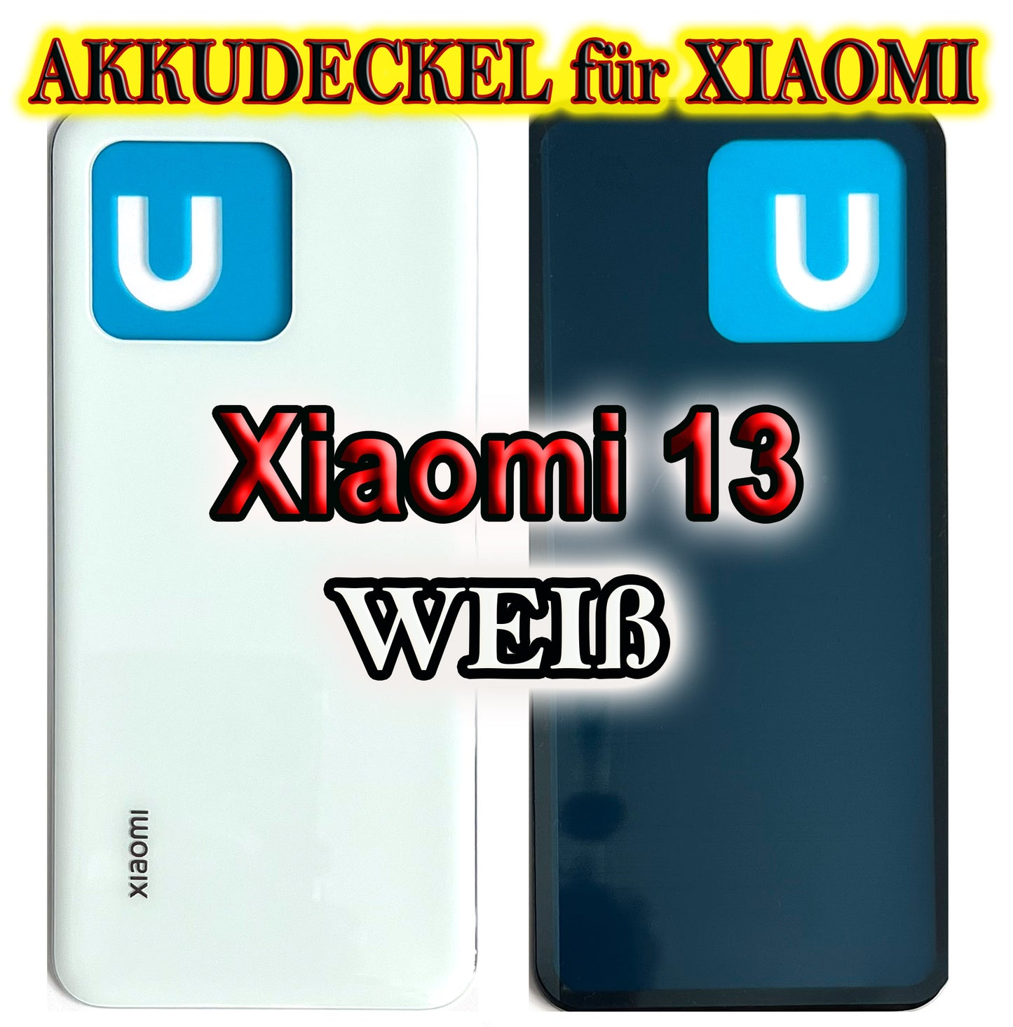 Akkudeckel für Xiaomi 13. Backcover, Rückseite, Akkufachdeckel. Mi13 in schwarz, grün, weiß.