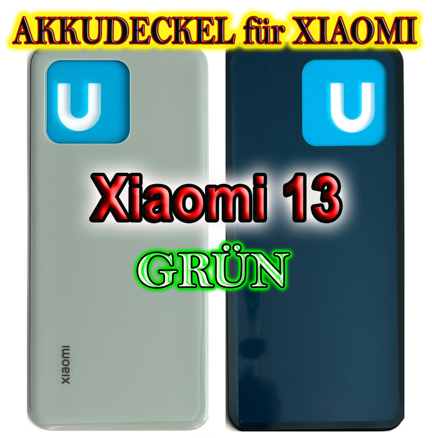 Akkudeckel für Xiaomi 13. Backcover, Rückseite, Akkufachdeckel. Mi13 in schwarz, grün, weiß.