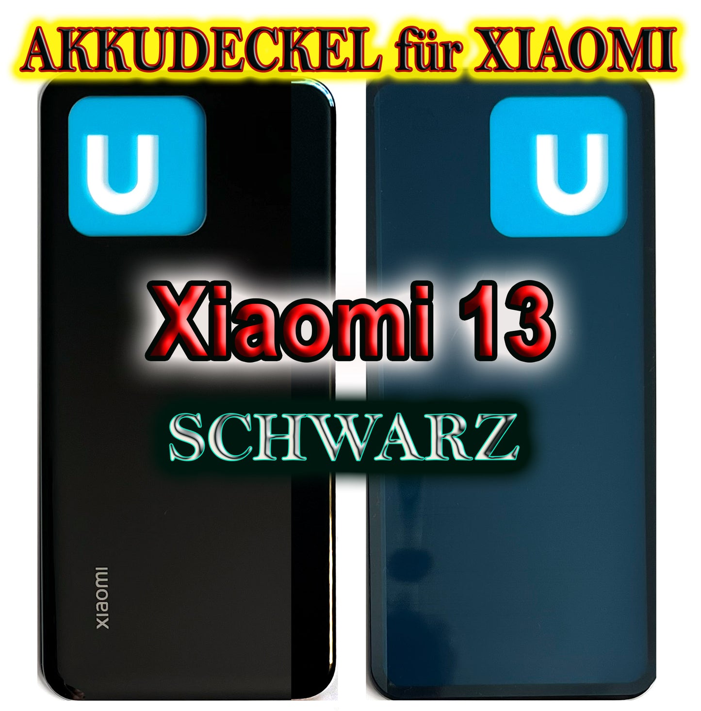 Akkudeckel für Xiaomi 13. Backcover, Rückseite, Akkufachdeckel. Mi13 in schwarz, grün, weiß.