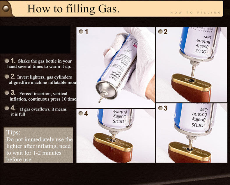 Luxus Gas Feuerzeug mit Uhr. LED Beleuchtung.