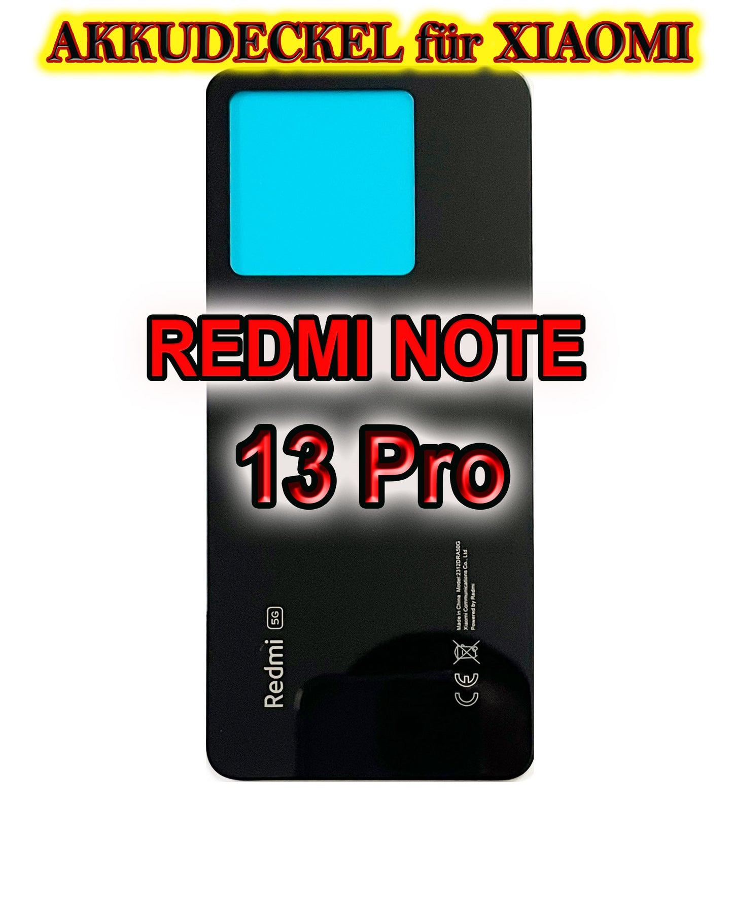 Akkudeckel für Xiaomi Redmi Note 13 Pro 5G. Backcover, Rückseite, Akkufachdeckel