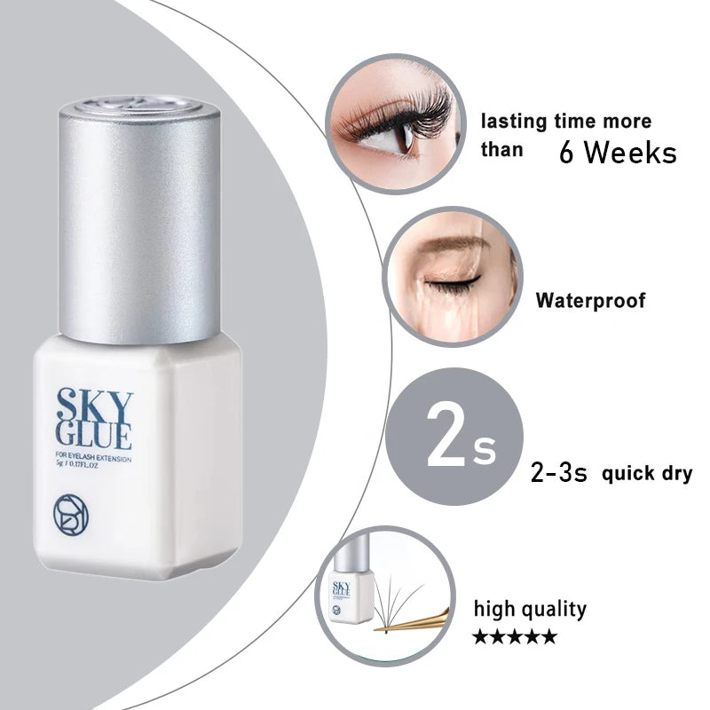 5ml Wimpernkleber Sky S+. Made in Korea. Sky S Plus + / TD Kleber. Schwarz, Rot, Blau, Silber Kappe. Wimpern Pflege