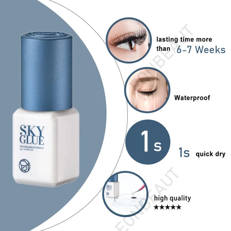 5ml Wimpernkleber Sky S+. Made in Korea. Sky S Plus + / TD Kleber. Schwarz, Rot, Blau, Silber Kappe. Wimpern Pflege