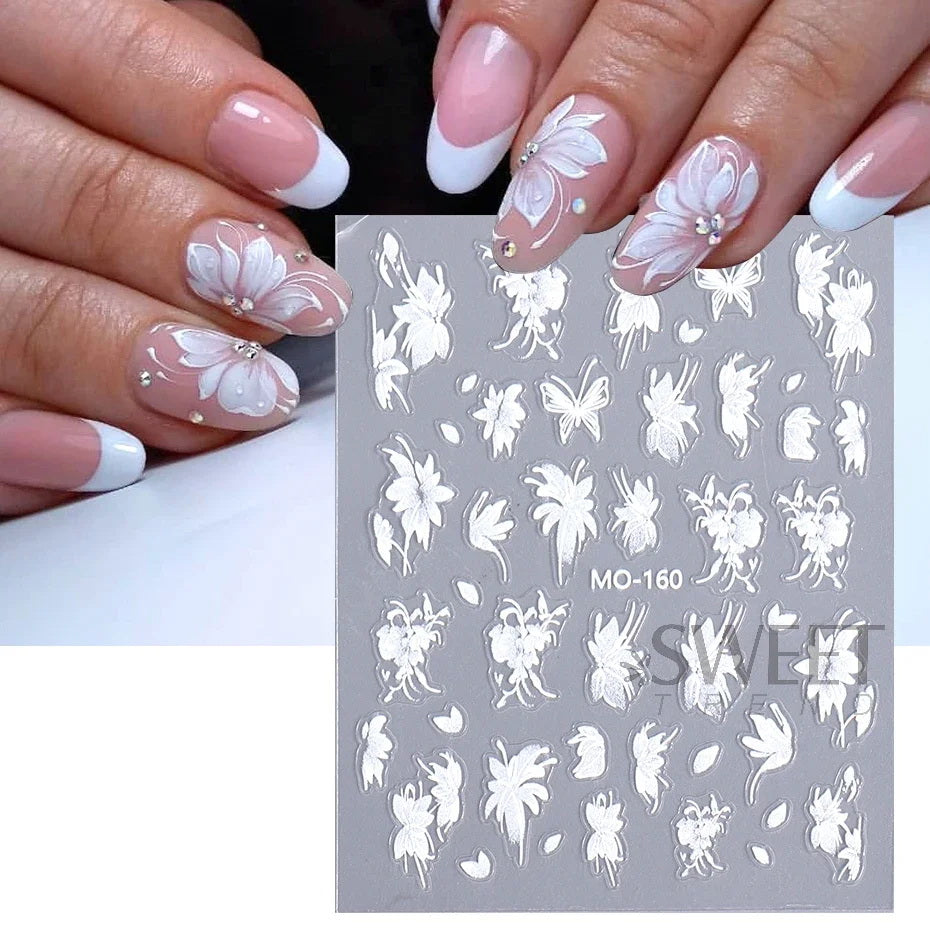 Nagel Sticker Set - Nail Art. Selbstklebende Aufkleber, Nagelsticker 3D Dekoration.