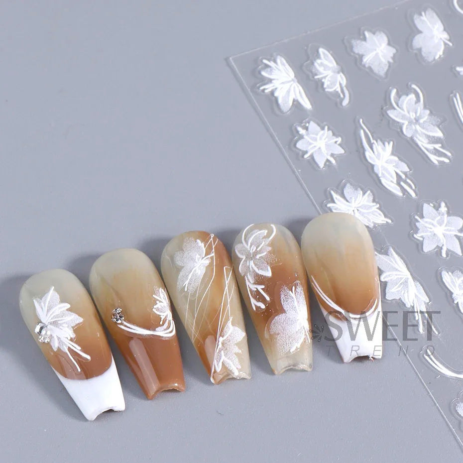 Nagel Sticker Set - Nail Art. Selbstklebende Aufkleber, Nagelsticker 3D Dekoration.