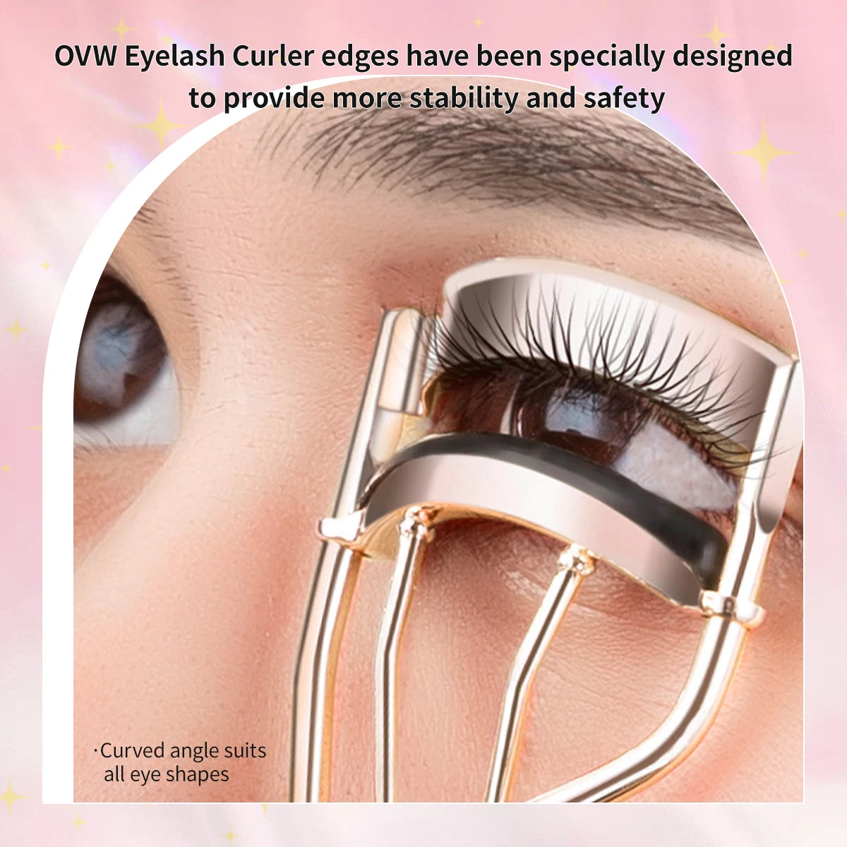 Wimpernzange aus Edelstahl. Wimpernformer, Eyelash Curler. Zange in rose - gold Farbe