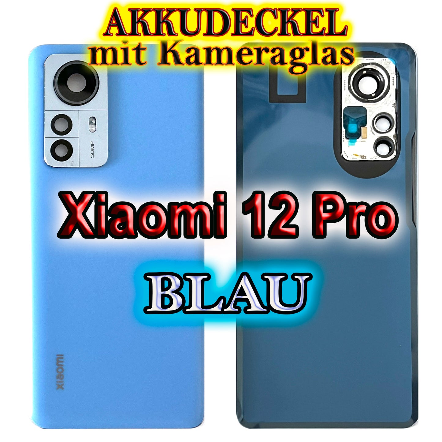 Akkudeckel für Xiaomi 12 Pro Mit Kameraglas.. Backcover, Rückseite, Akkufachdeckel. Mi12Pro in schwarz, blau, lila.