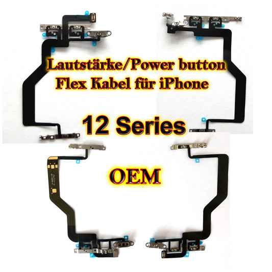 Für iPhone 12 Series : Tasten Flex Kabel. An / Aus / Lautstärke / Stumm Flexkabel für 12 Mini/ 12 / 12 Pro / 12 Pro Max. Power / Volume / Mute OEM cable