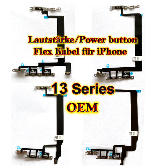 Für iPhone 13 Series : Tasten Flex Kabel. An / Aus / Lautstärke / Stumm Flexkabel für 13 Mini/ 13 / 13 Pro / 13 Pro Max. Power / Volume / Mute OEM cable