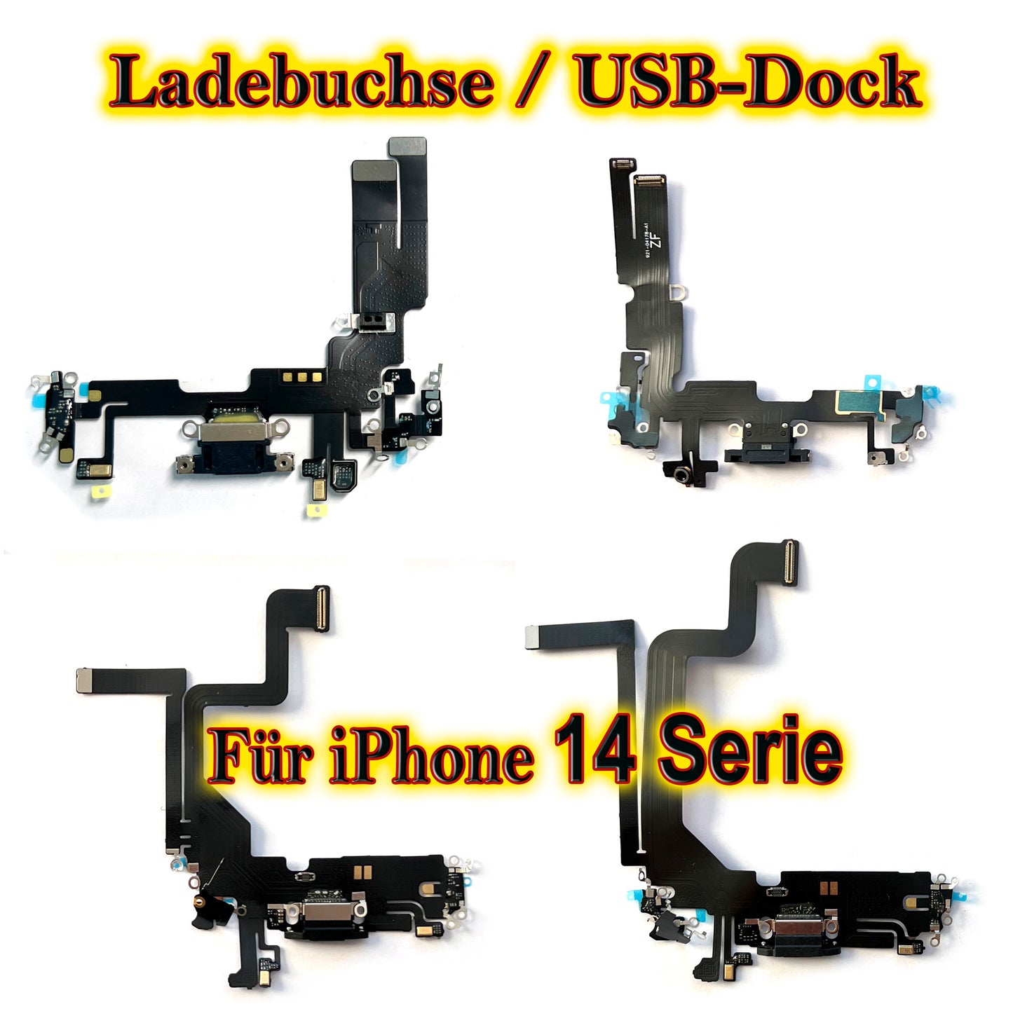 Für iPhone 14 Series : USB Ladebuchse Flex Kabel. Flexkabel für 14 / 14 Plus + / 14 Pro / 14 Pro Max. Docking Port OEM cable