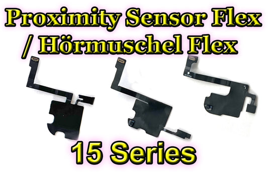 Für iPhone 15 Series : Hörmuschel / Proximity Sensor Flex Kabel. Flexkabel für 15/ 15 Plus + / 15 Pro / 15 Pro Max. Earpiece OEM cable